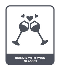 brindis with wine glasses icon vector