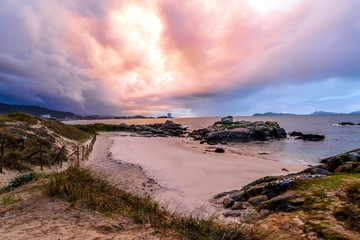 Obraz premium Stormy Sunset at Samil - Vigo