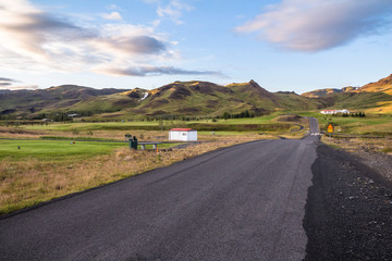 Beautiful Iceland landscape with golf course