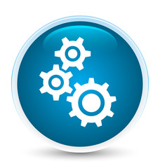 Gears icon special prime blue round button