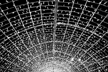 Christmas lights. Circular texture of lights. Starry sky. LED lights