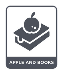 apple and books icon vector