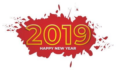 new year 2019 vector background with splashes