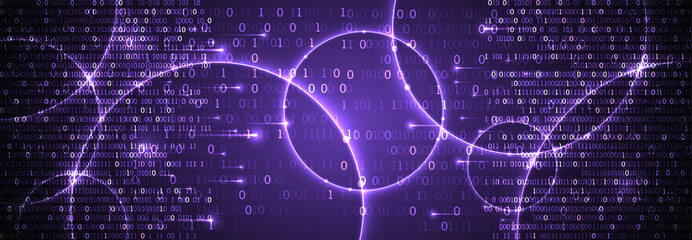 Technology background. Big data concept. Binary computer code.  Vector illustration.