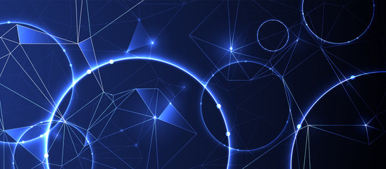 Abstract glowing geometric futuristic background for your design. Vector