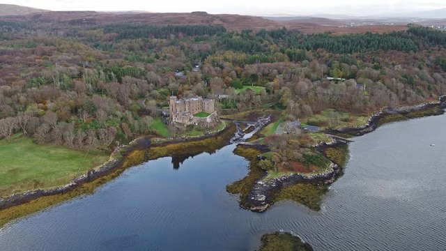 Sunset in autumn at Dunvegan Castle, Isle of Skye