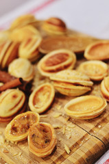 Cookies with sweet filling. Peanut butter cookies. Homemade cake. Sweets for tea. Preparation of cookies at home.
