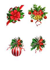 Christmas festive decoration from christmas tree branches