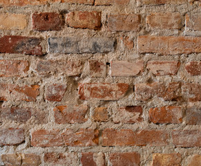old brick wall in Polish house
