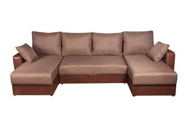 Brown sofa furniture isolated on white background