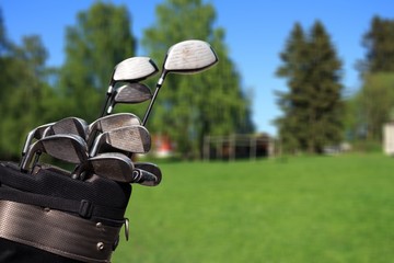 Golf clubs drivers over  background. © BillionPhotos.com