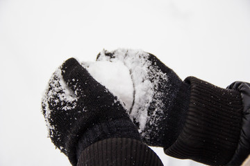 two hands holding a snow globe