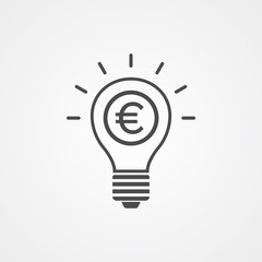 Fototapeta premium Money light bulb vector icon sign symbol