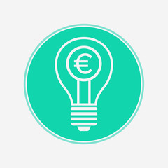 Money light bulb vector icon sign symbol