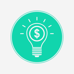 Money light bulb vector icon sign symbol