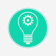Light bulb with gear vector icon sign symbol