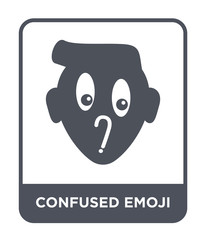 confused emoji icon vector