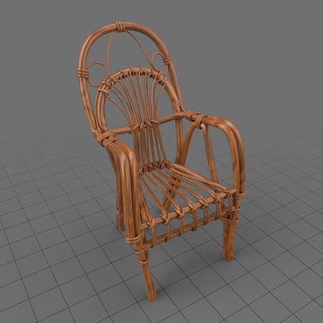Traditional rattan armchair