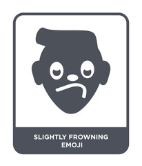 slightly frowning emoji icon vector