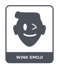 wink emoji icon vector