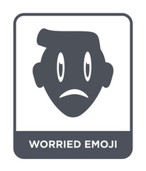 worried emoji icon vector
