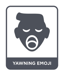 yawning emoji icon vector