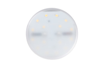 Closeup led ceiling round lamp isolated at white background.