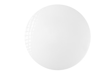 Ceiling round office led lamp panel isolated at white background.