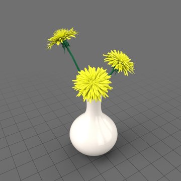 Dandelion flowers in a vase