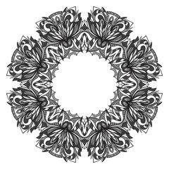 Vintage cards with Floral frame pattern. Vector template. The front and rear side