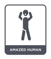 amazed human icon vector