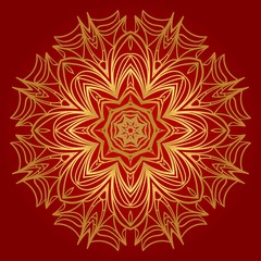 Ornamental circle pattern. Hand draw Mandala. Vintage decorative elements. vector illustration. Anti-stress therapy pattern.