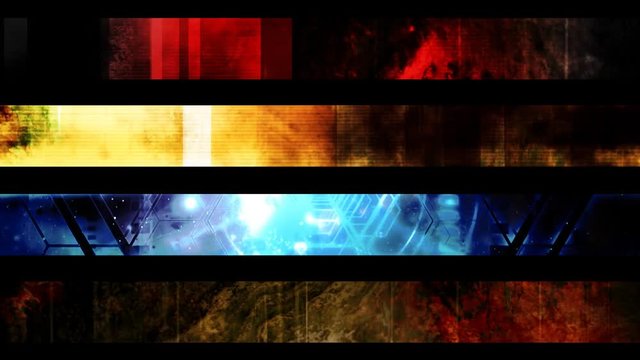 Lower third set of four with alpha channel HD 30 FP with last frame removed for looping