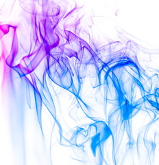 Colored smoke on white background