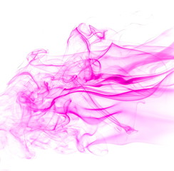 Purple smoke on white background