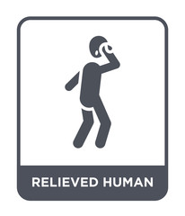 relieved human icon vector