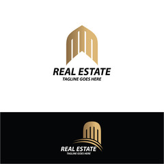 Real estate logo design template. Vector illustration