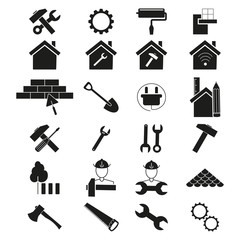 Fototapeta premium Set of improvement repair 24icons, rework, build