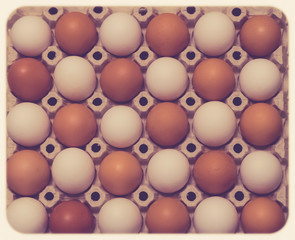 White and brown chicken eggs