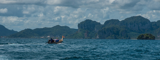 Traditional Thai boat on the sea