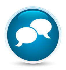 Chat bubble icon special prime blue round button