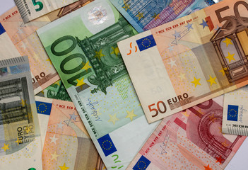 Euro notes, money close up