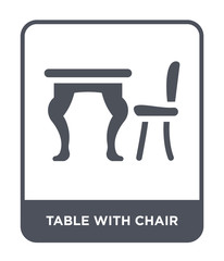 table with chair icon vector