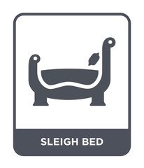 sleigh bed icon vector