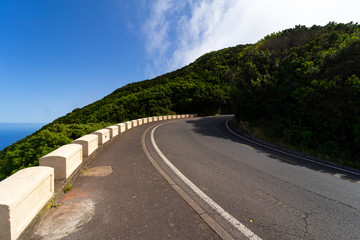 Road (Hairpin turn) of the mountains of the northern part of Tenerife. Canary Islands. Spain.