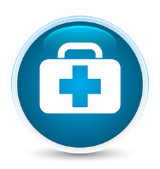 Obraz premium Medical bag icon special prime blue round button