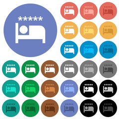Fototapeta na wymiar Luxury hotel round flat multi colored icons