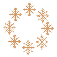 christmas golden wreath snowflakes decoration