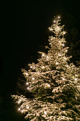 Glowing christmas tree with light string
