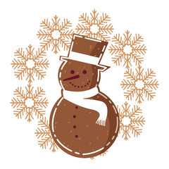 christmas happy snowman snowflakes decoration
